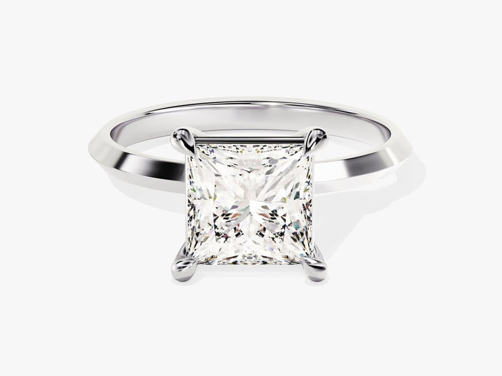 Premium princess cut solitaire engagement ring crafted in solid gold
