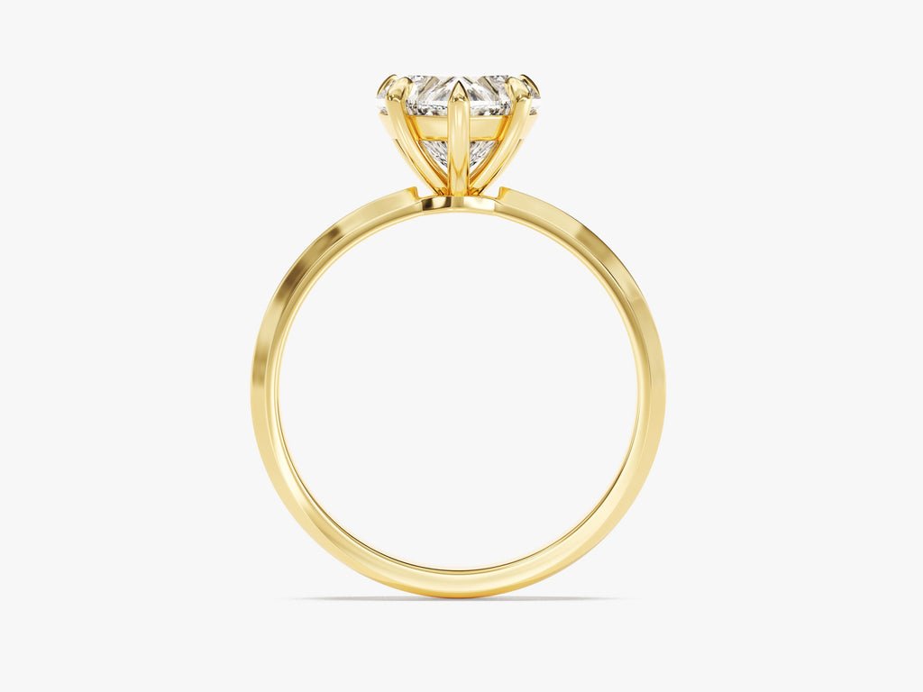 Heart cut solitaire engagement ring with IGI certified center diamond