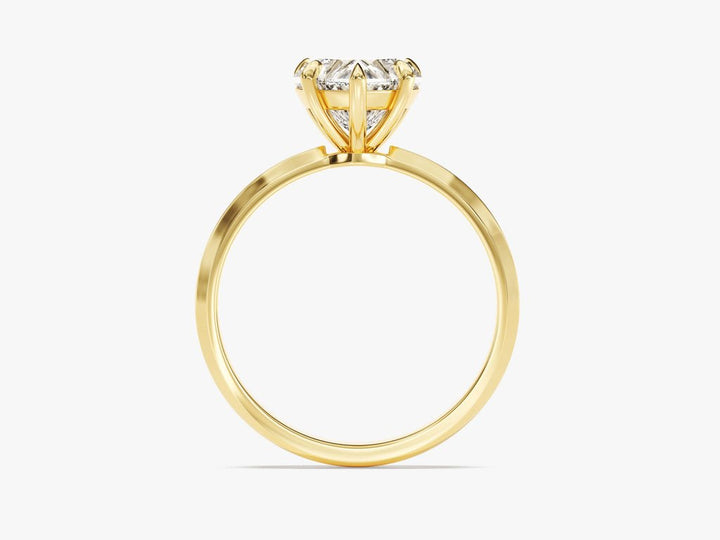 Heart cut solitaire engagement ring with IGI certified center diamond