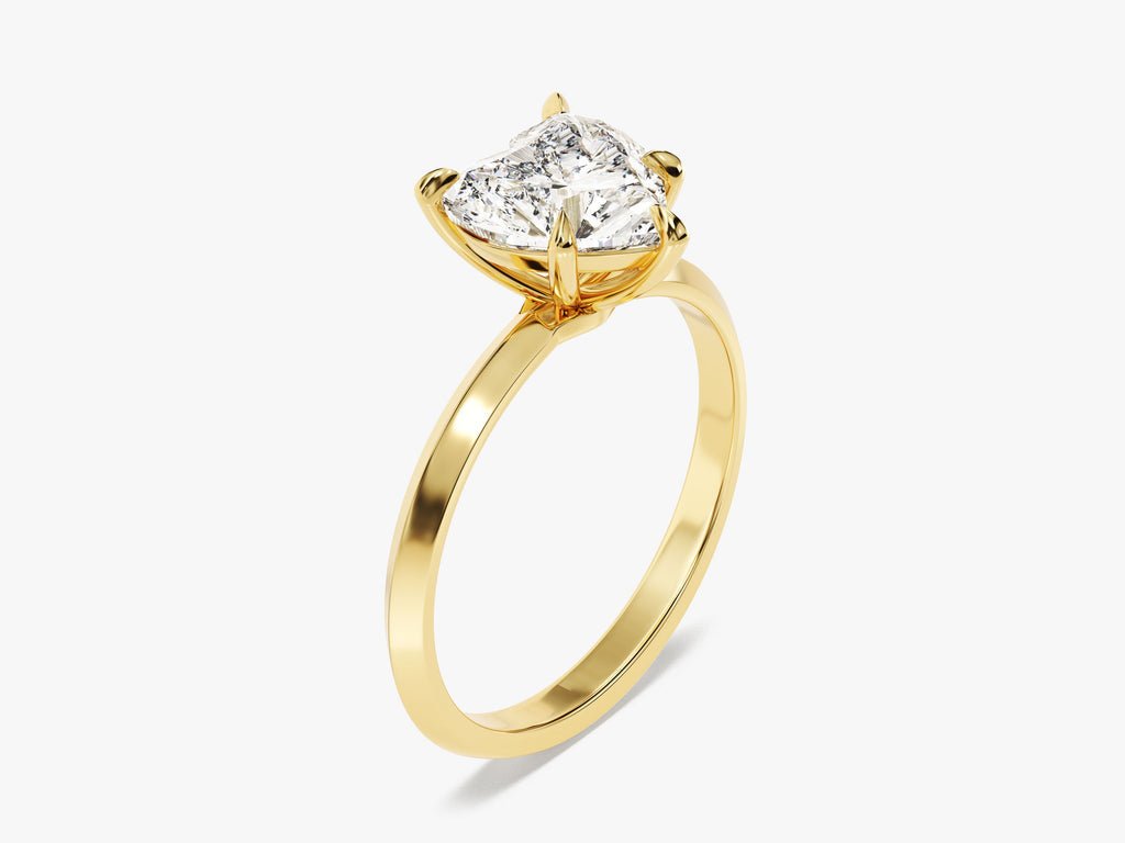 IGI certified heart cut diamond in solitaire engagement ring setting