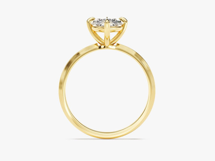 Marquise solitaire engagement ring with brilliant diamond sparkle