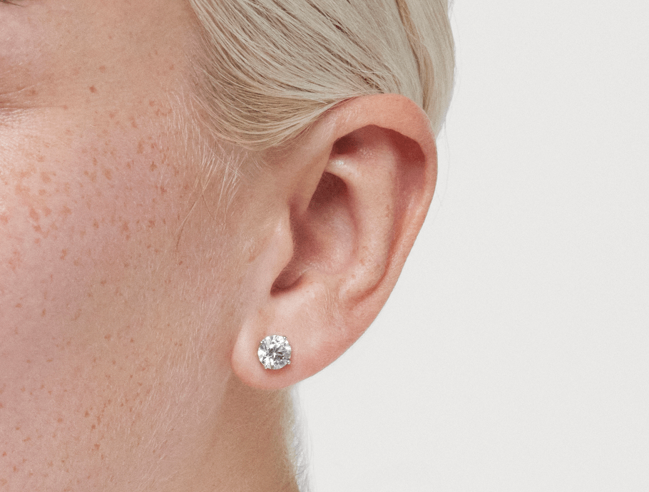 2ct Round Brilliant F - VS Lab - Grown Diamond Solitaire Stud Earrings - Doozy Diamonds