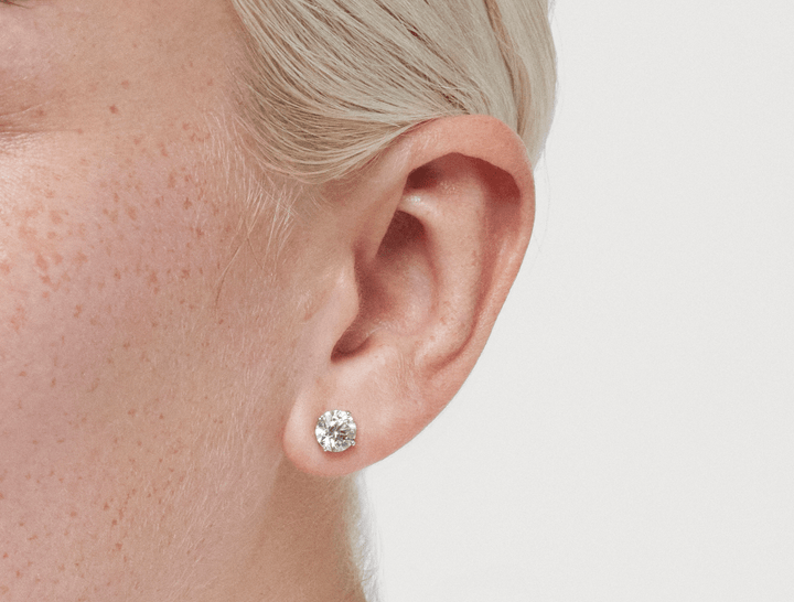 2ct Round Brilliant F - VS Lab - Grown Diamond Solitaire Stud Earrings - Doozy Diamonds