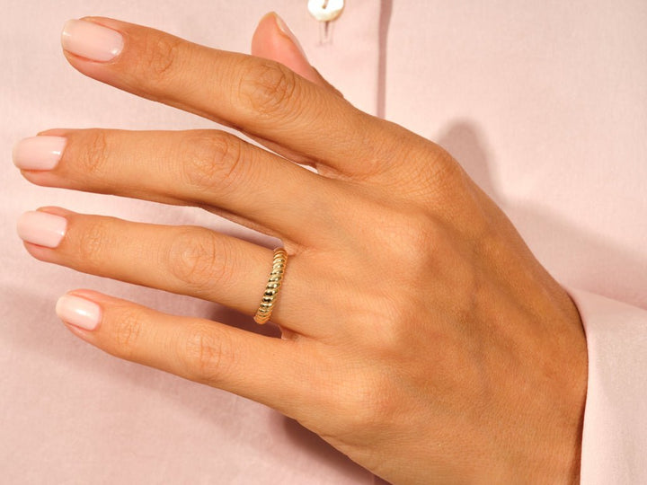 4mm Twist Rope Wedding Band For Women 14k Solid Gold - Doozy Diamonds