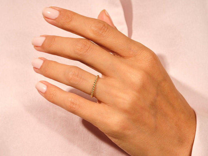 2mm Bead Wedding Band For Women 14k Solid Gold - Doozy Diamonds