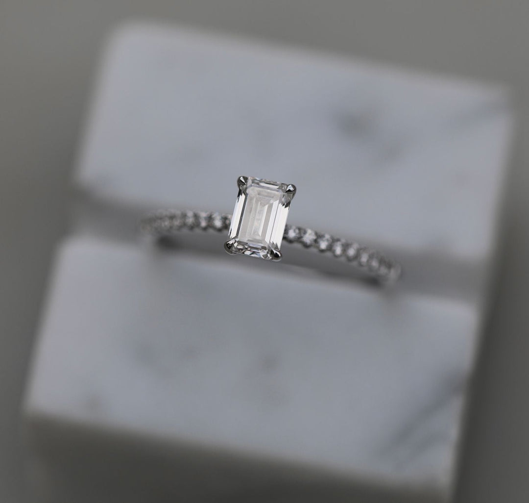 Shop emerald solitaire lab grown diamond engagement ring