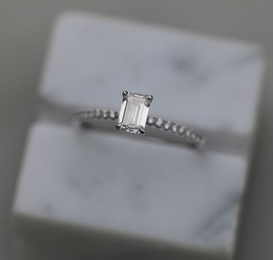 Shop emerald solitaire lab grown diamond engagement ring