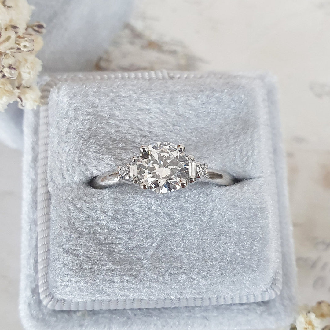 Discover round five stone lab grown diamond engagement ring online