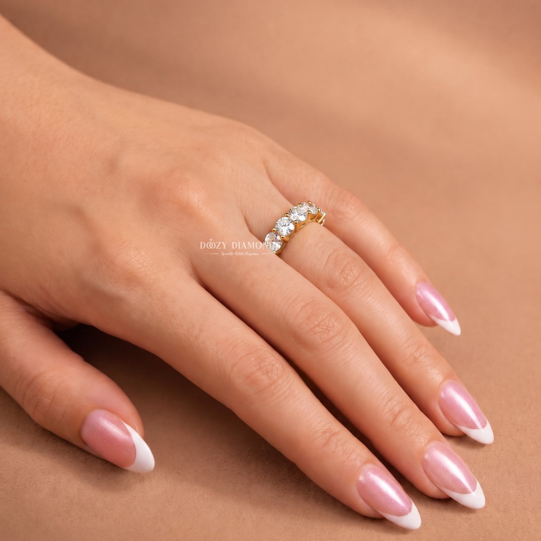 Round Lab Grown Full Eternity Band, Full Circle Gold Ring