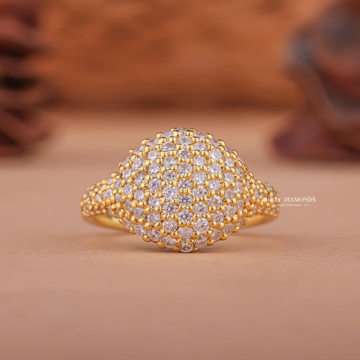 Shop round dome lab grown diamond engagement ring