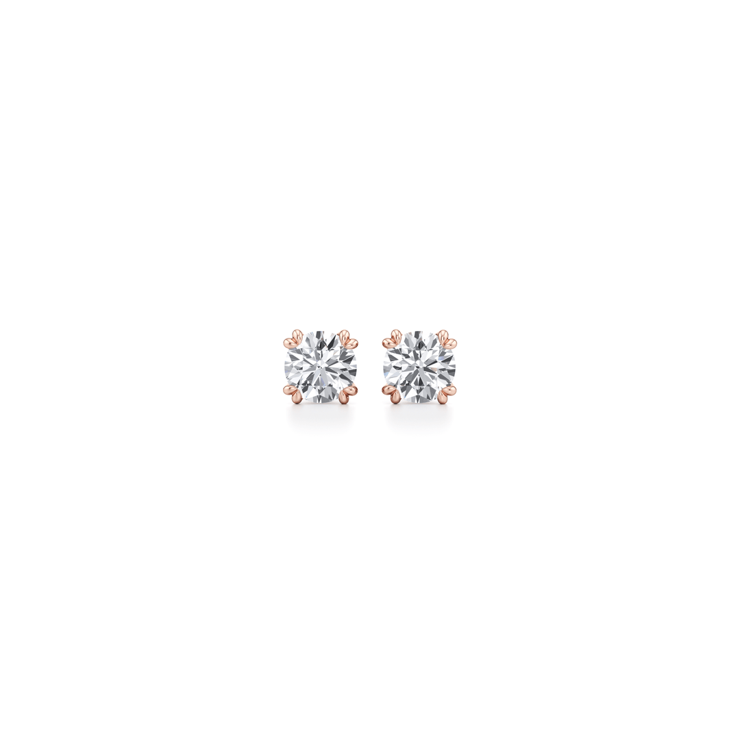 Round F - VS1 Lab - Grown Diamond Double Prongs Stud Earrings - Doozy Diamonds