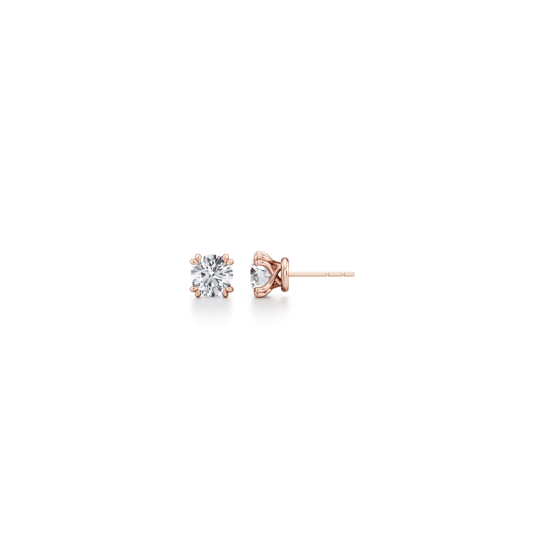 Round F - VS1 Lab - Grown Diamond Double Prongs Stud Earrings - Doozy Diamonds
