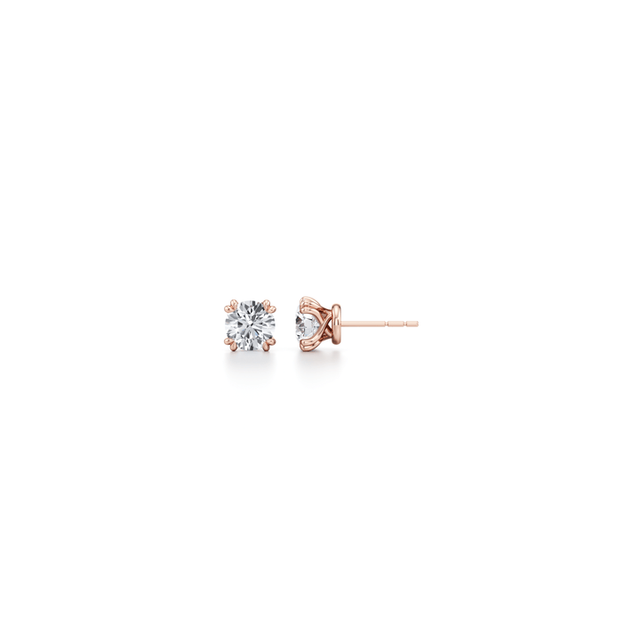 Round F - VS1 Lab - Grown Diamond Double Prongs Stud Earrings - Doozy Diamonds