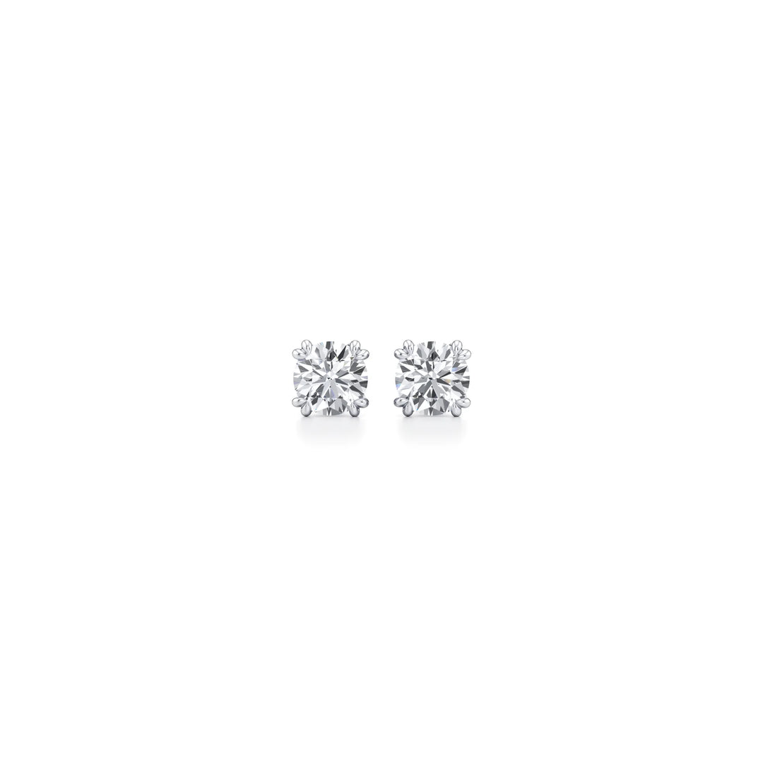 Round F - VS1 Lab - Grown Diamond Double Prongs Stud Earrings - Doozy Diamonds