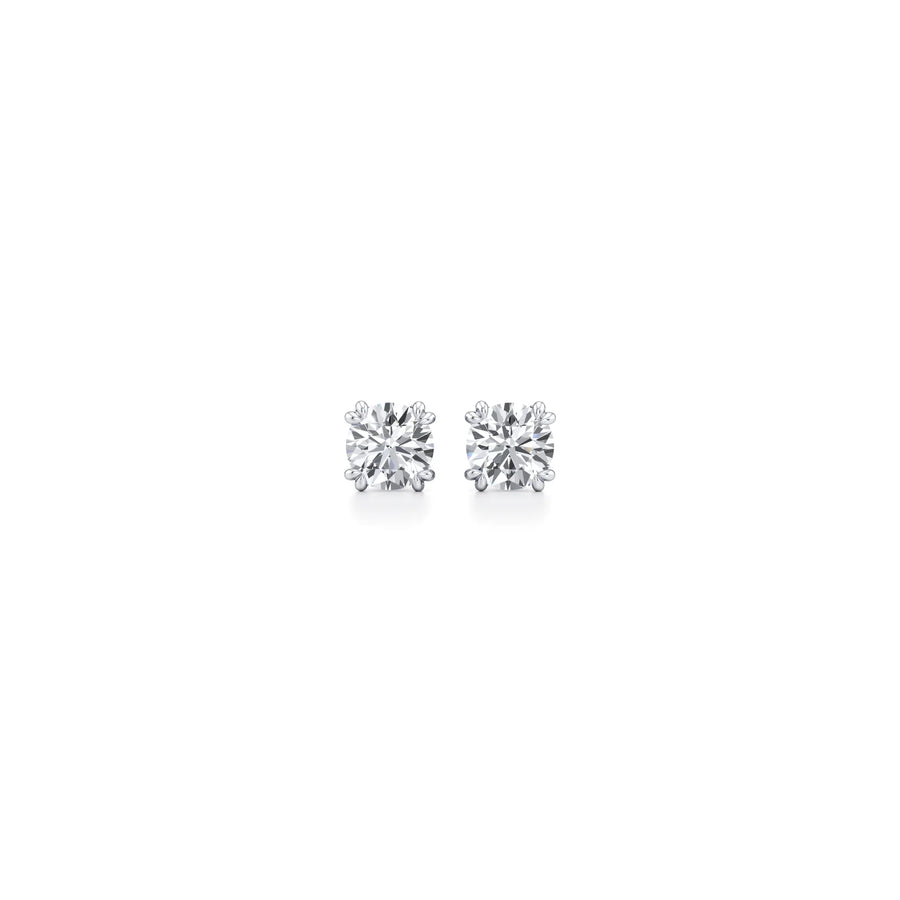 Round F - VS1 Lab - Grown Diamond Double Prongs Stud Earrings - Doozy Diamonds