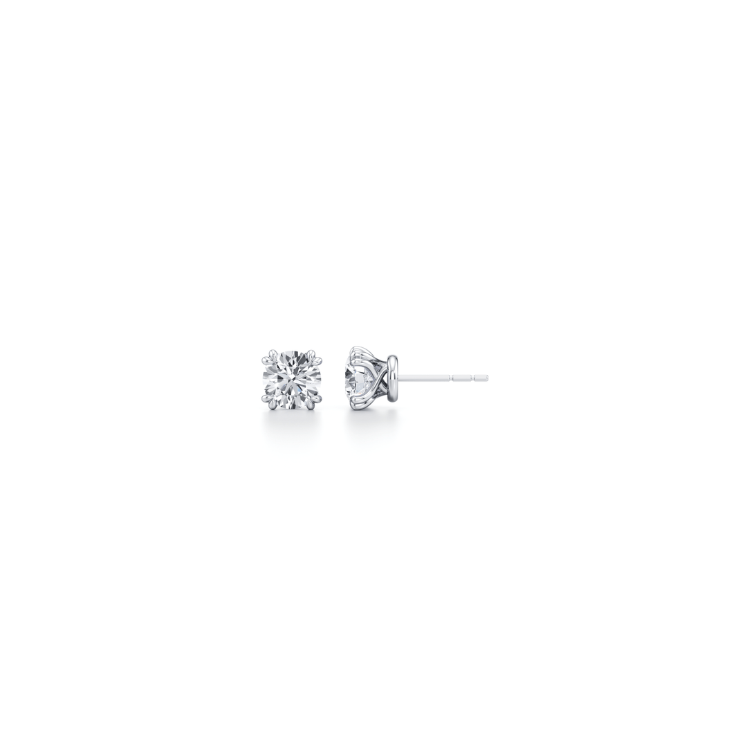 Round F - VS1 Lab - Grown Diamond Double Prongs Stud Earrings - Doozy Diamonds