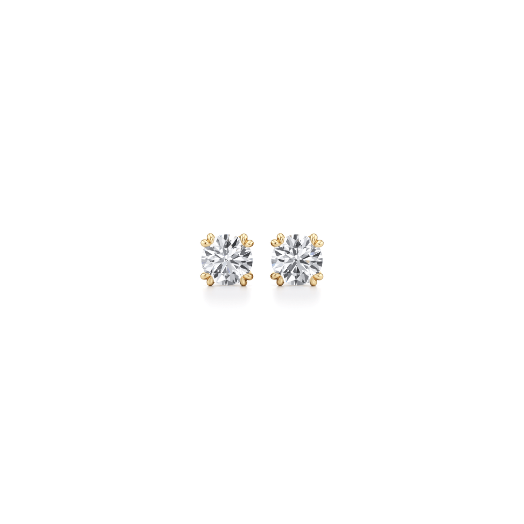 Round F - VS1 Lab - Grown Diamond Double Prongs Stud Earrings - Doozy Diamonds