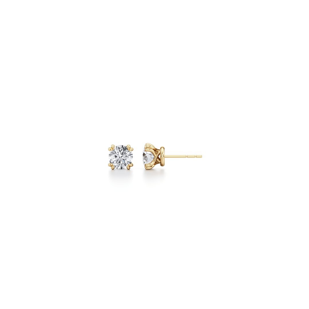 Round F - VS1 Lab - Grown Diamond Double Prongs Stud Earrings - Doozy Diamonds