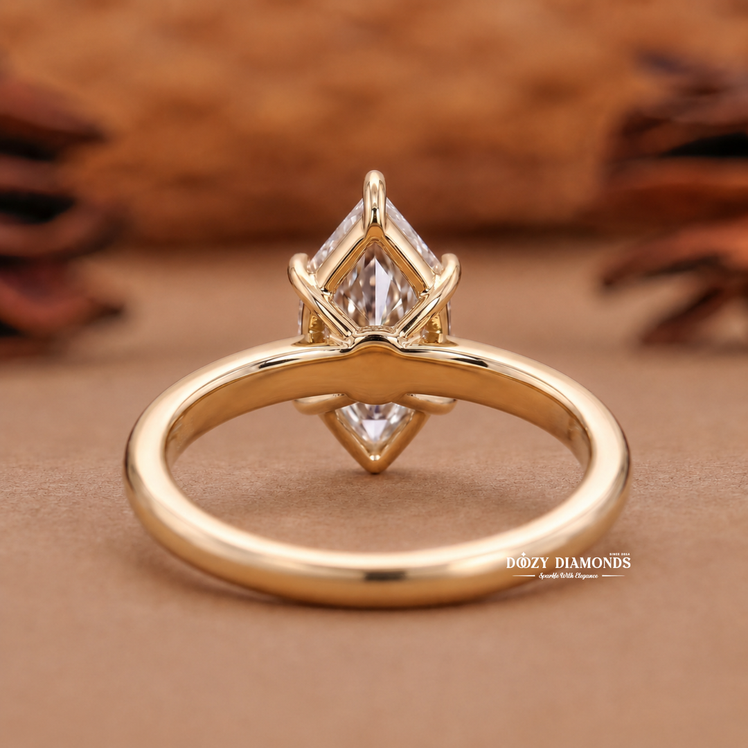 2.50CT Elongated Marquise E/VVS1 Lab Grown Diamond Gold Engagement Ring - lab grown diamond engagement ring view 4