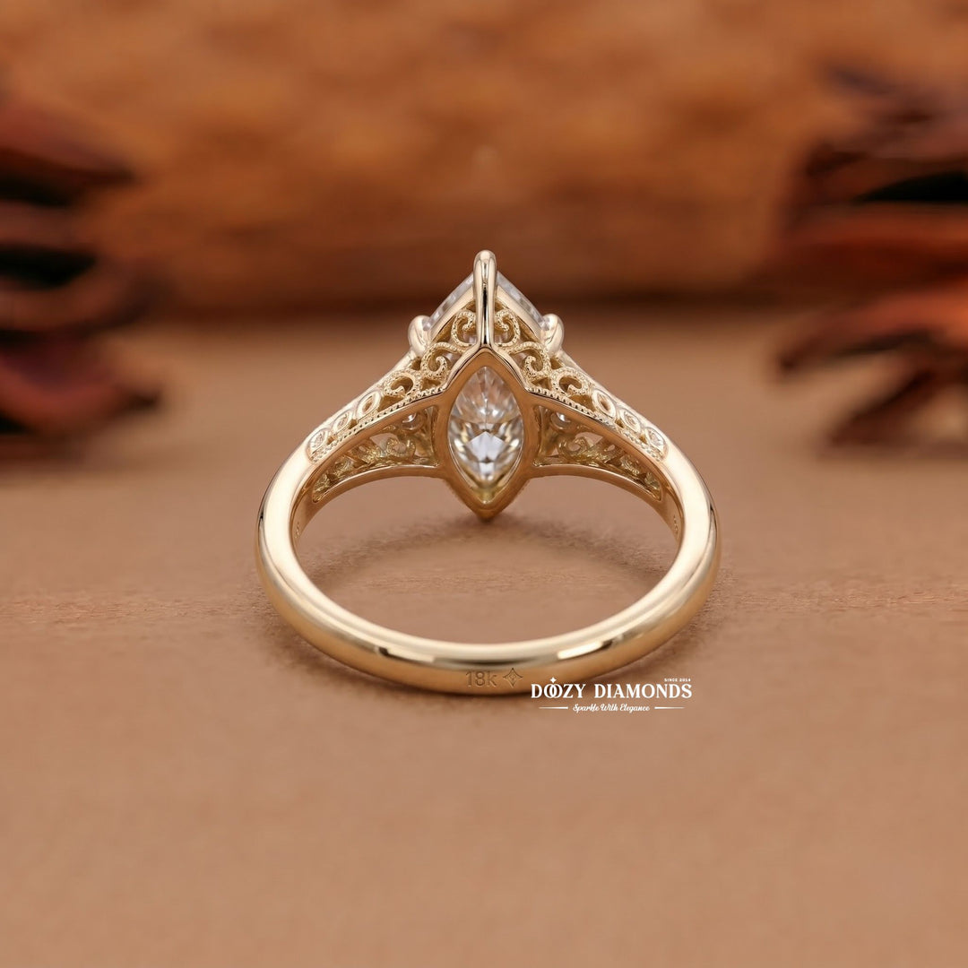 2.50CT Vintage Inspired Hexagon F/VVS2 Lab Grown Diamond Engagement Ring - lab grown diamond engagement ring view 3