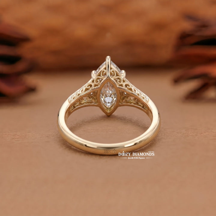 2.50CT Vintage Inspired Hexagon F/VVS2 Lab Grown Diamond Engagement Ring - lab grown diamond engagement ring view 3