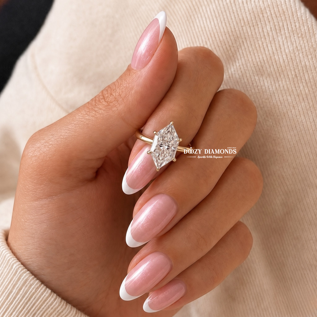 2.50CT Elongated Marquise E/VVS1 Lab Grown Diamond Gold Engagement Ring - lab grown diamond engagement ring view 7