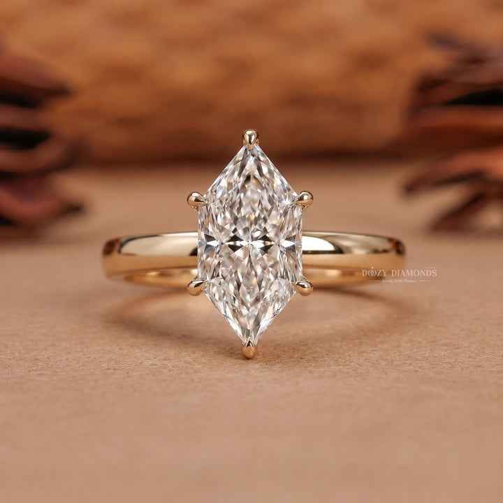 2.50CT Dutch Marquise E/VVS1 Lab Grown Diamond Gold Engagement Ring
