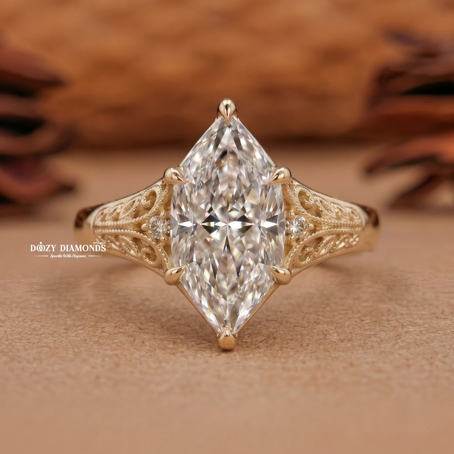2.50CT Vintage Inspired Hexagon F/VVS2 Lab Grown Diamond Engagement Ring - lab grown diamond engagement ring