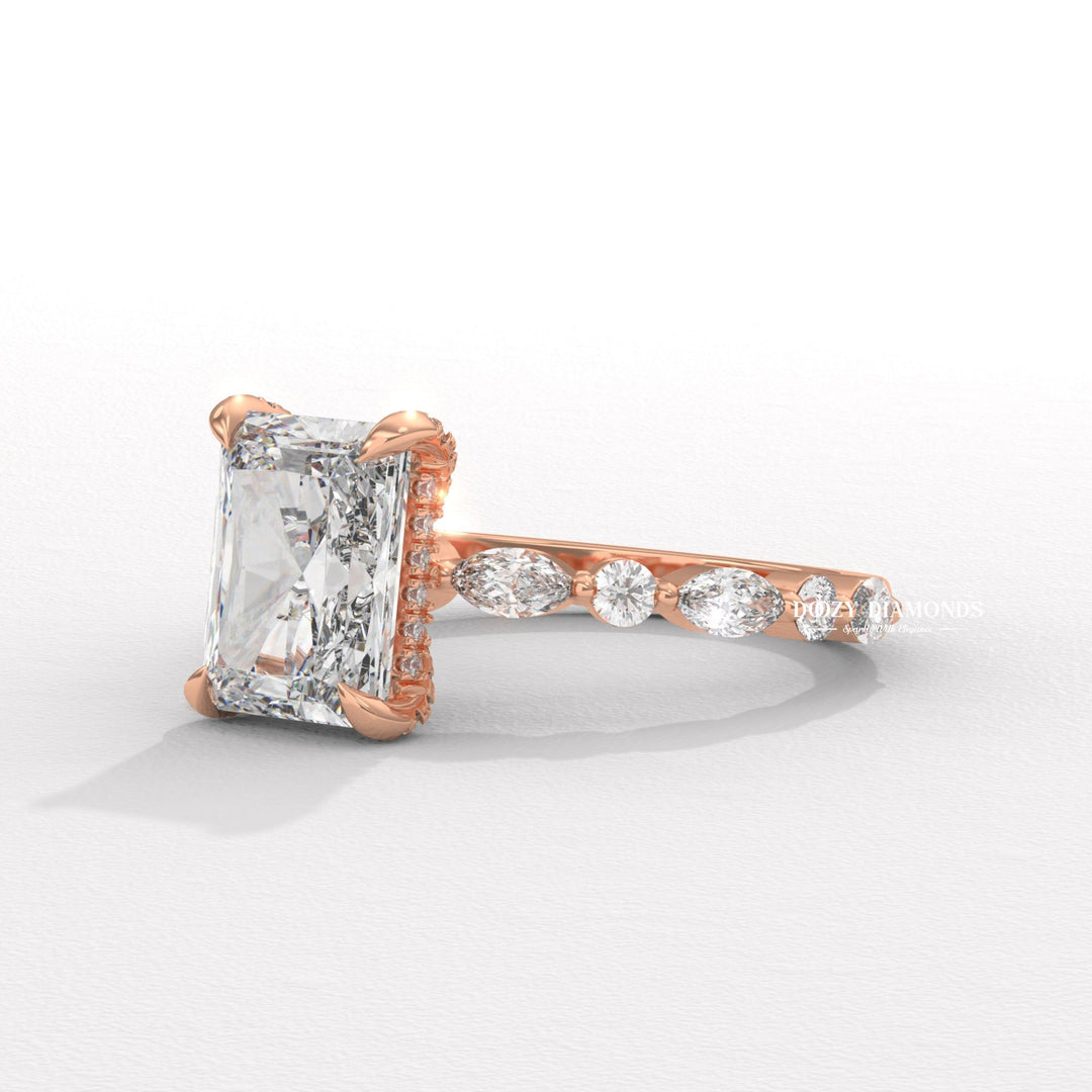 Buy marquise cut pave diamond engagement ring with free shipping