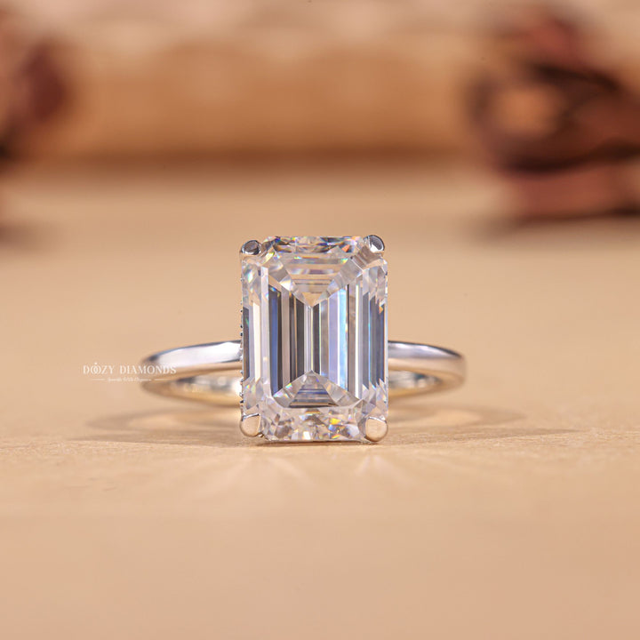 Discover emerald hidden halo lab grown diamond engagement ring online