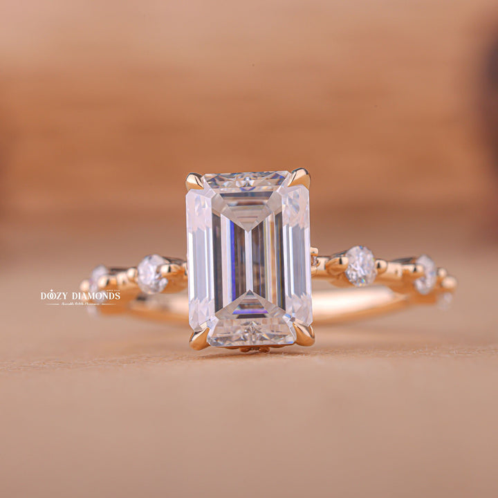 Discover emerald pave lab grown diamond engagement ring online