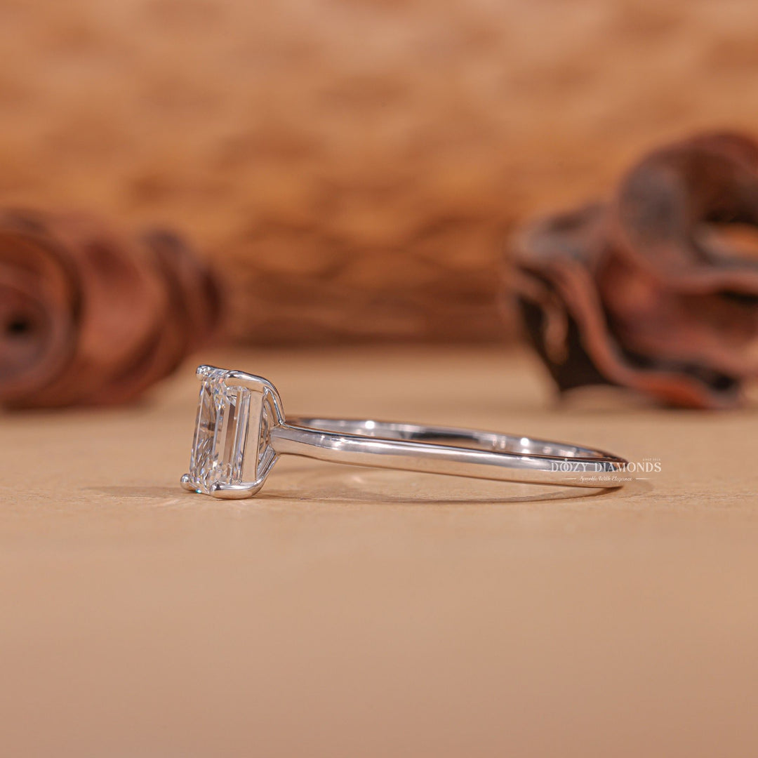Shop the emerald cut solitaire engagement ring collection online