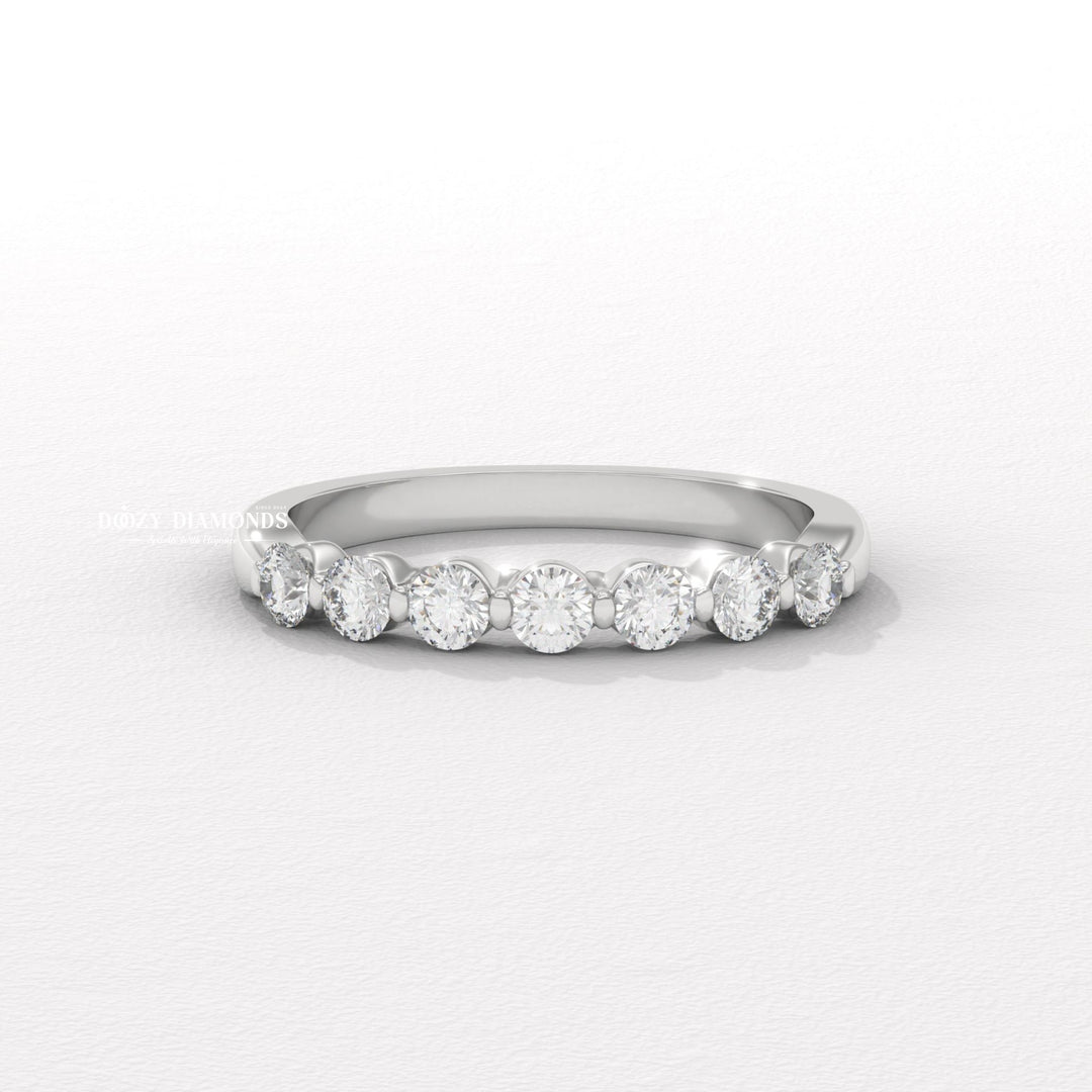 Bubble Stackable diamond wedding band in yellow gold