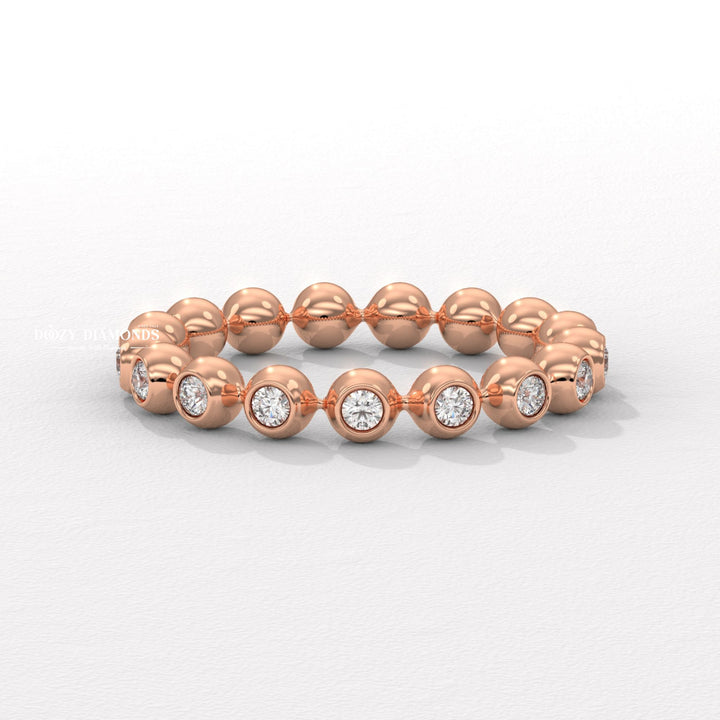Bubble Half lab grown diamond band worn on hand
