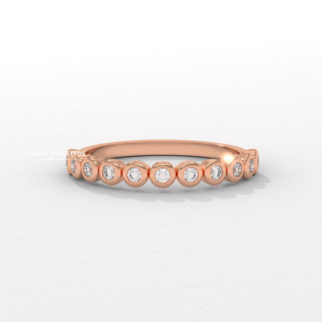 2.0MM Bezel lab grown diamond band worn on hand