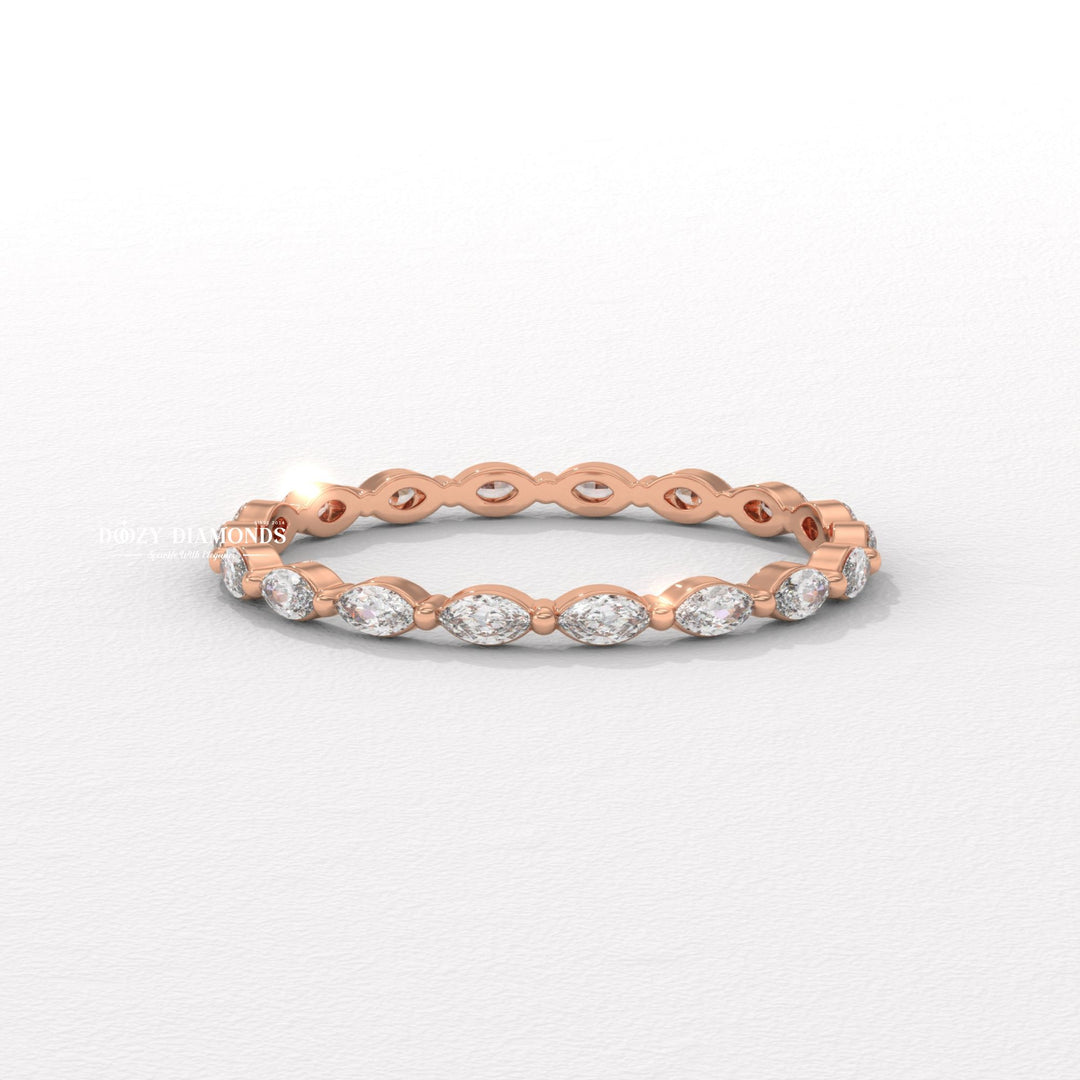 Marquise Full lab grown diamond band worn on hand
