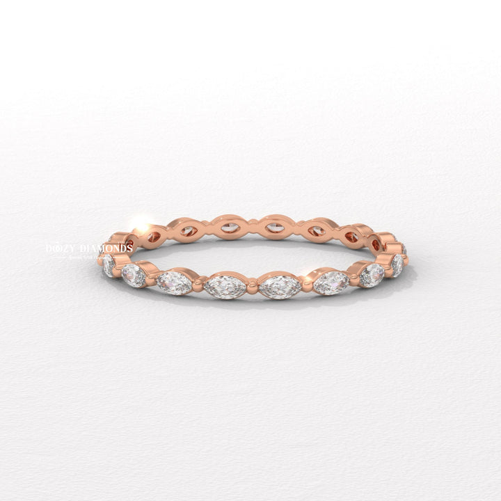 Marquise Full lab grown diamond band worn on hand