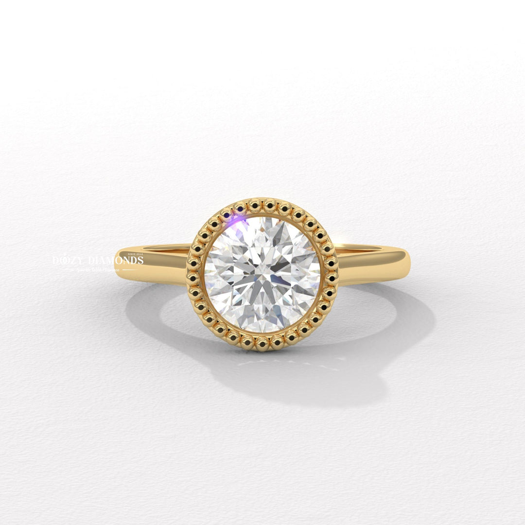 Shop round bezel lab grown diamond engagement ring
