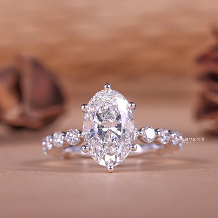 Discover oval pave lab grown diamond engagement ring online