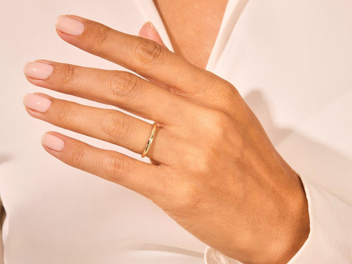 2.0mm Classic Dome Solid Gold Wedding Band Anniversary Gift - Doozy Diamonds