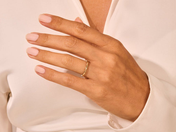 14k Solid Gold Twist Wedding Band For Women - Doozy Diamonds