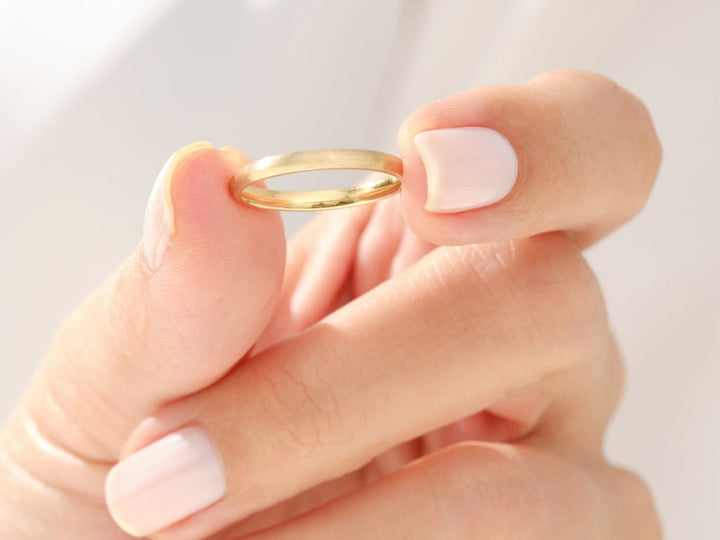 2.0mm Matte Brushed Classic Dome Wedding Band in Solid Gold - Doozy Diamonds
