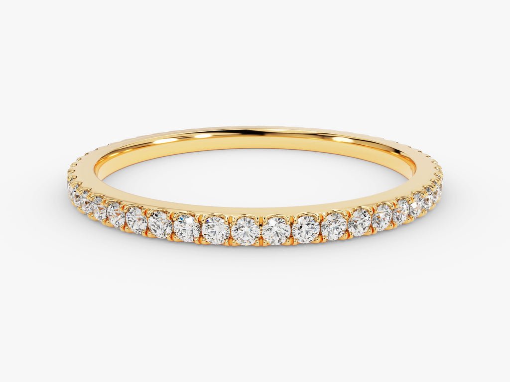 Round round diamond wedding band front view