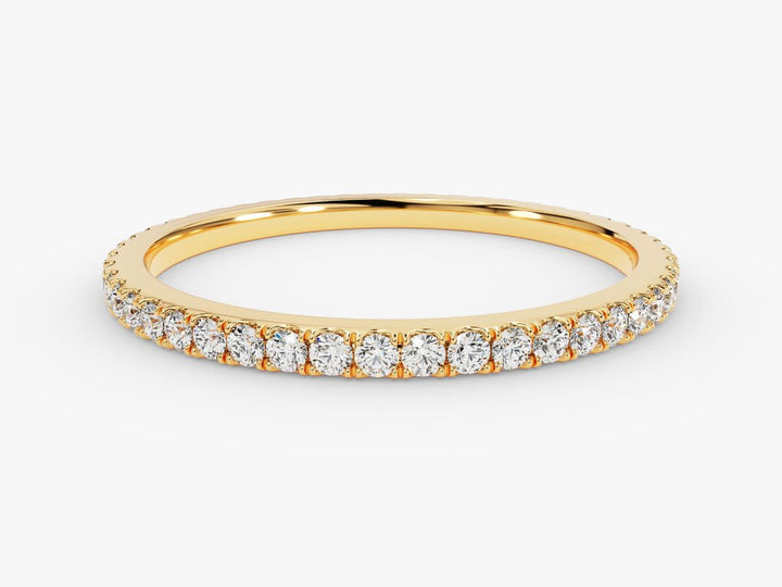 Round round diamond wedding band front view