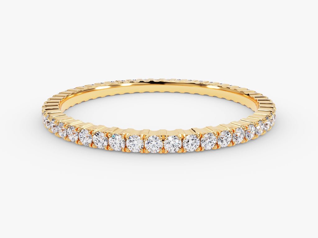Round round diamond wedding band front view