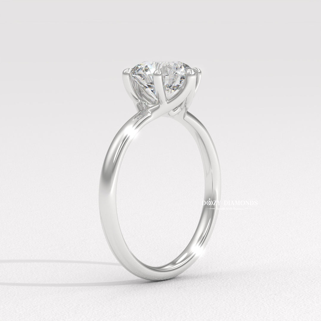 Premium round cut solitaire engagement ring crafted in solid gold