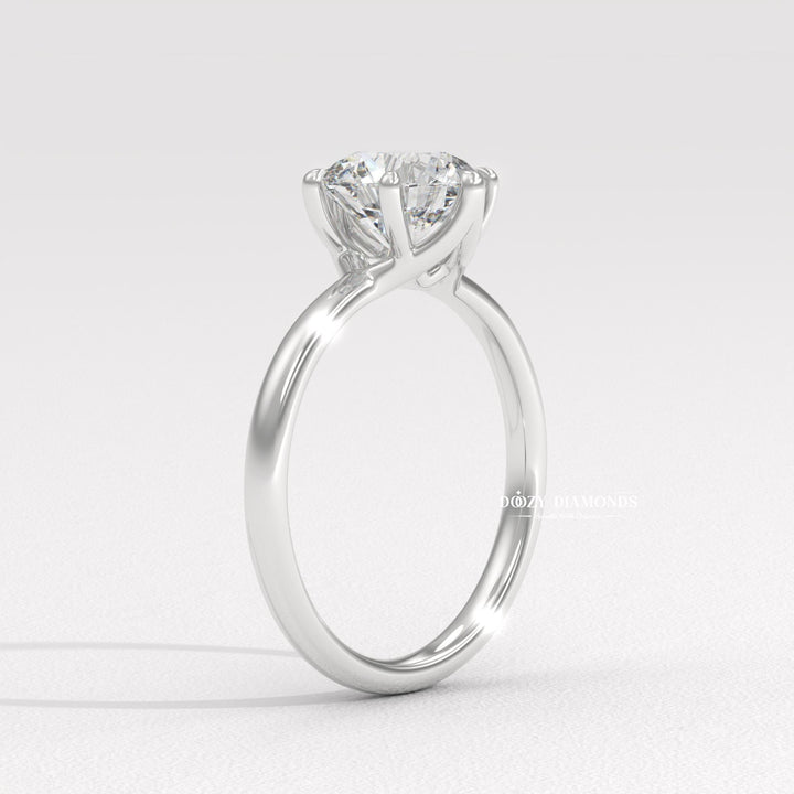 Premium round cut solitaire engagement ring crafted in solid gold