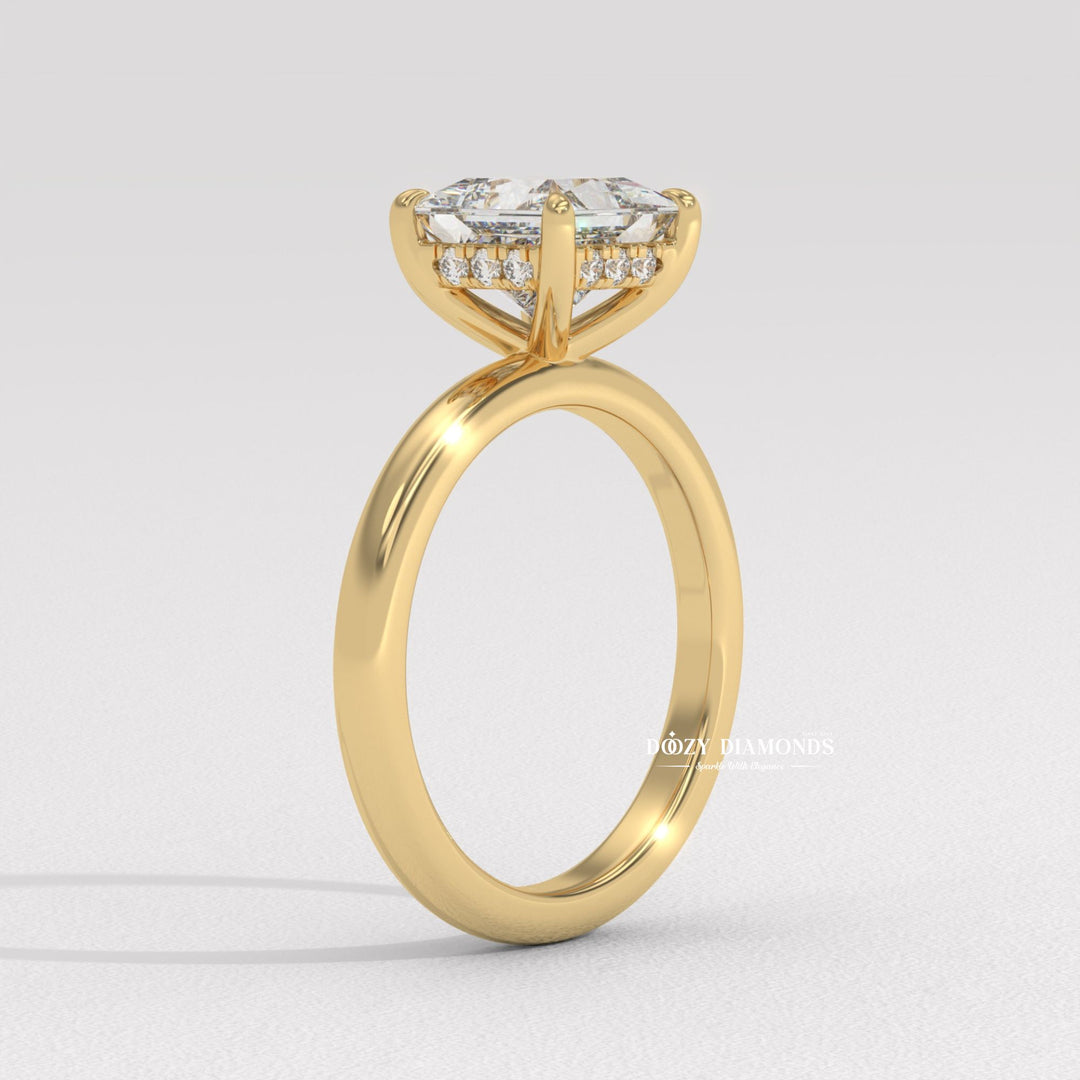Princess cut diamond ring worn on hand