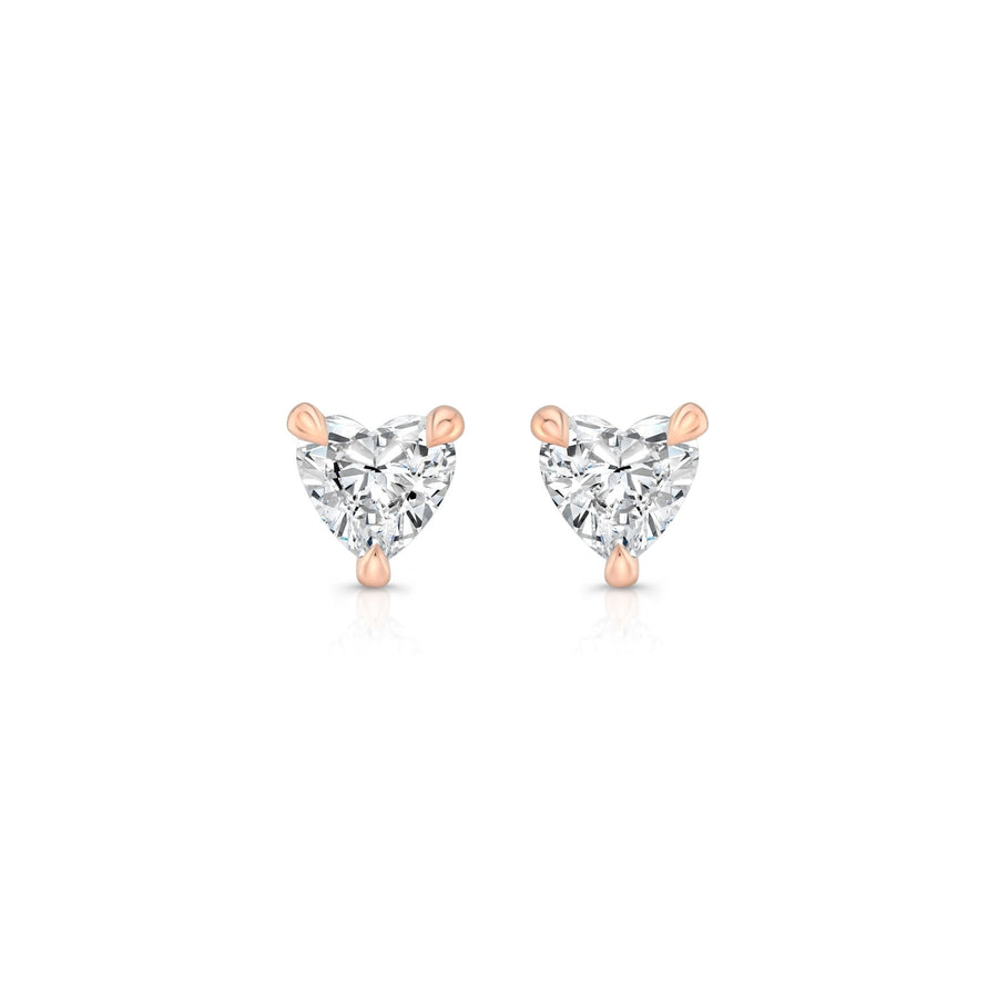Heart F - VS1 Lab - Grown Hidden Halo Stud Earrings For Women - Doozy Diamonds