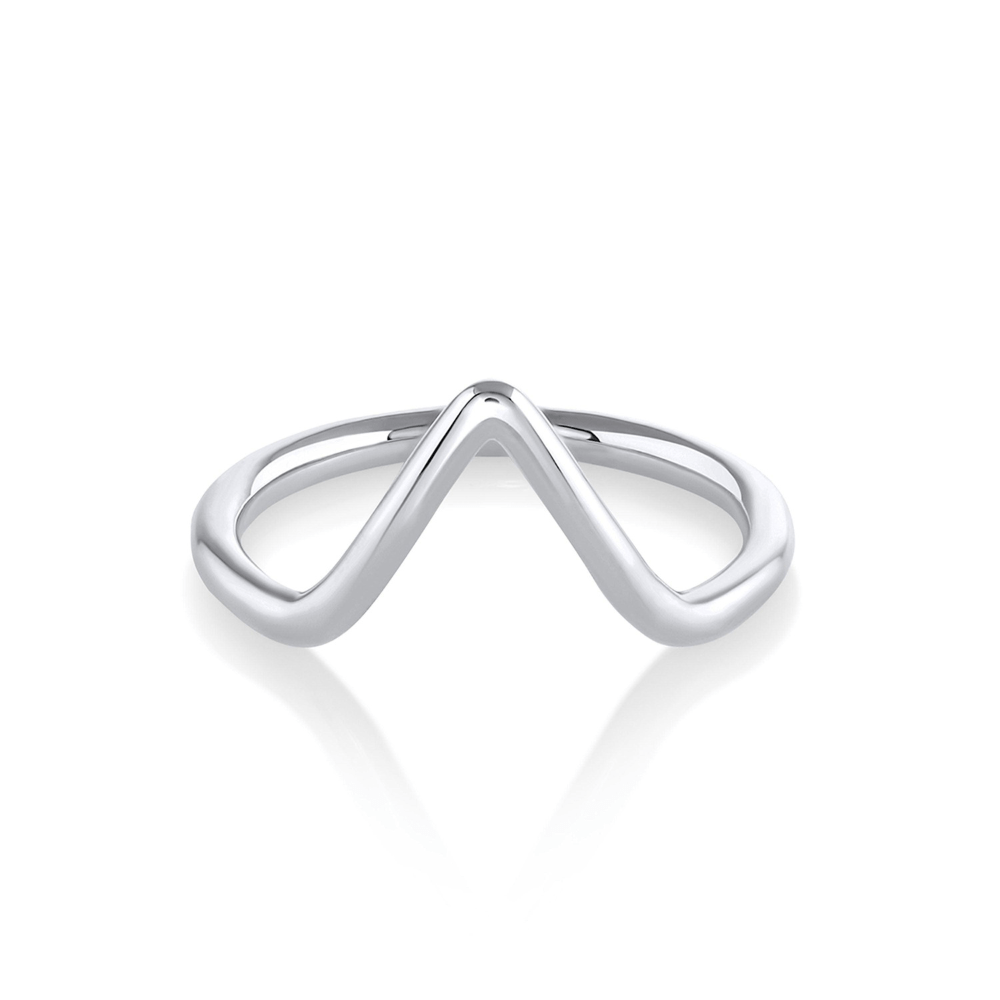 14K Solid Yellow Gold Unique V Shape Plain Wedding Band - Doozy Diamonds